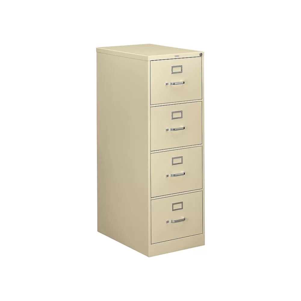 HON 310 Series 4-Drawer Vertical File Cabinet, Legal Size, Lockable, 52"H x 18.25"W x 26.5"D, Putty (314CPL) Sale