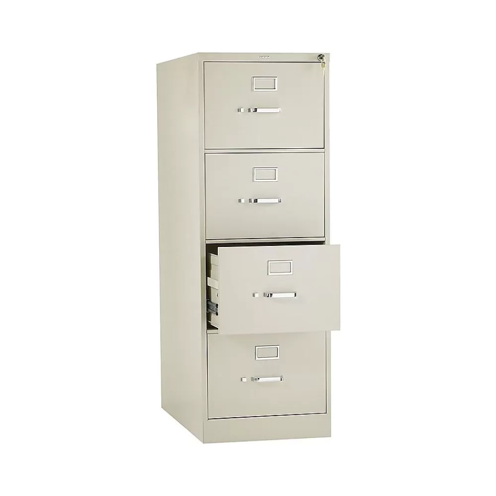 HON 310 Series 4-Drawer Vertical File Cabinet, Legal Size, Lockable, 52"H x 18.25"W x 26.5"D, Putty (314CPL) Sale