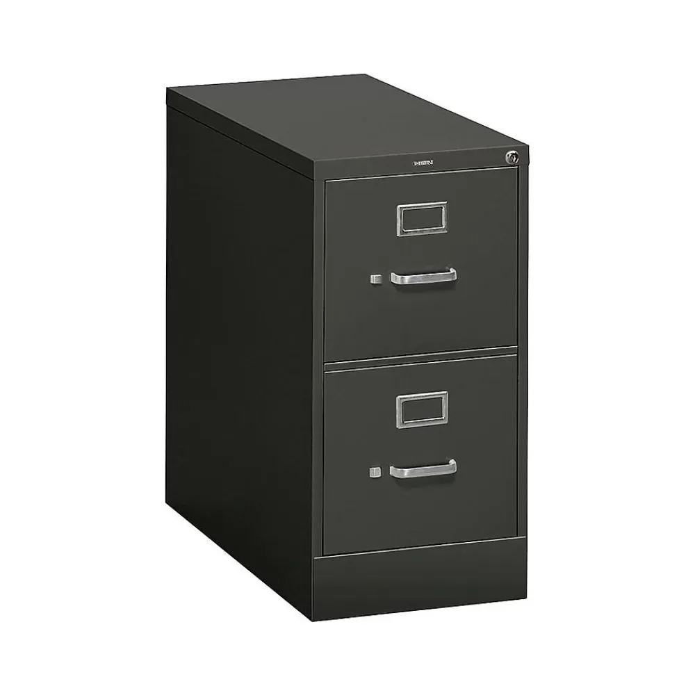 HON 310 Series 2-Drawer Vertical File Cabinet, Letter Size, Lockable, 29"H x 15"W x 26.5"D, (312PP) Black New