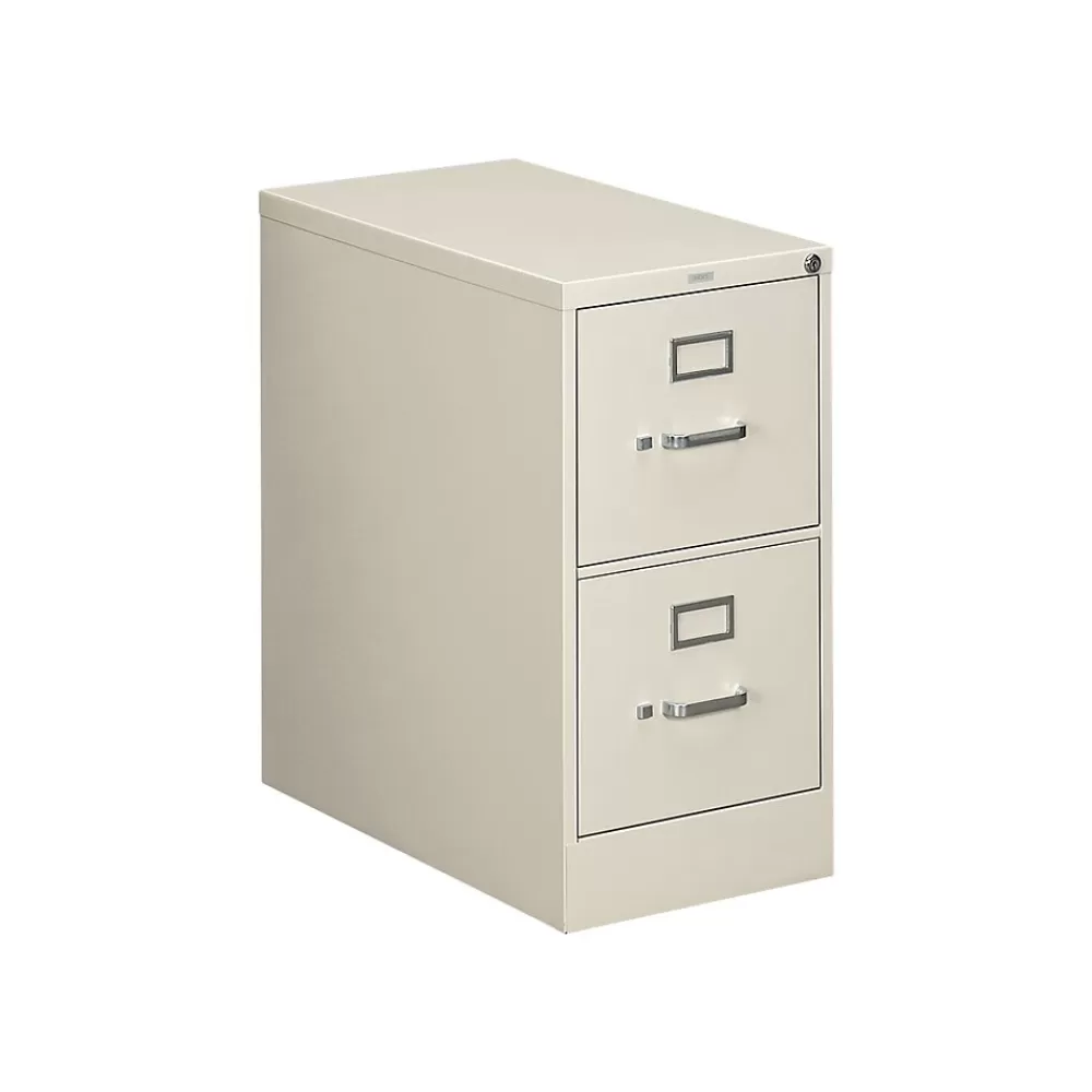 HON 310 Series 2-Drawer Vertical File Cabinet, Letter Size, Lockable, 29"H x 15"W x 26.5"D, Putty (312PL) Store