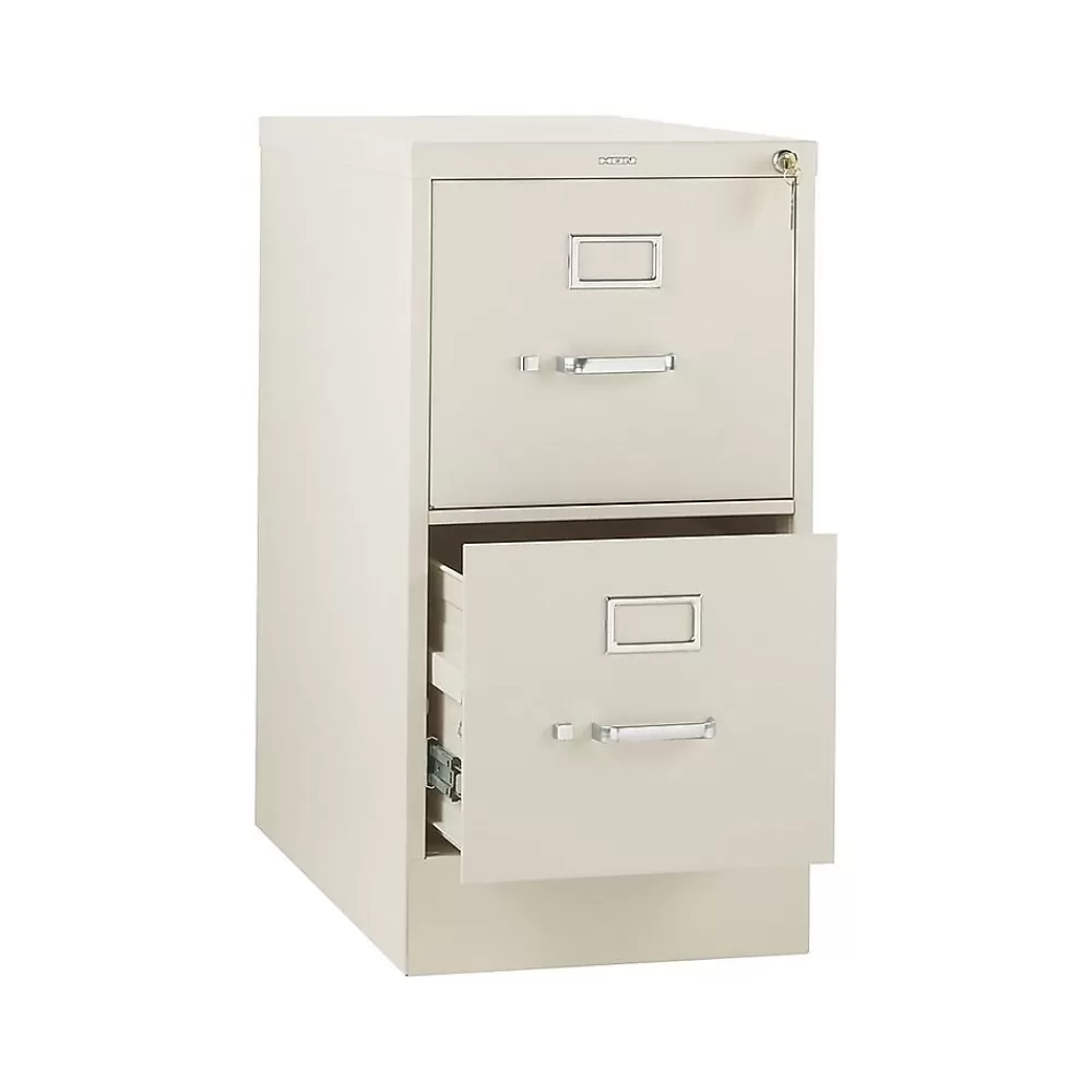 HON 310 Series 2-Drawer Vertical File Cabinet, Letter Size, Lockable, 29"H x 15"W x 26.5"D, Putty (312PL) Store