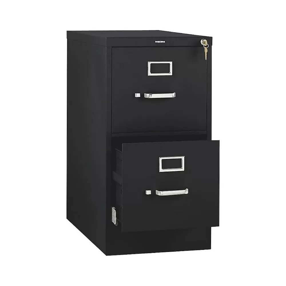 HON 510 Series 2-Drawer Vertical File Cabinet, Locking, Letter, Black, 25"D (512PP) Cheap