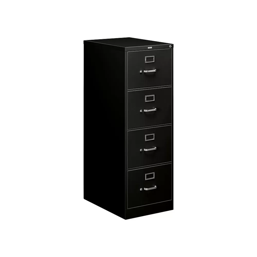 HON 510 Series 4-File Drawers Vertical File Cabinet, Legal Size, Lockable, 51.97"H x 18.27"W x 25"D, Black (514CPP) Online