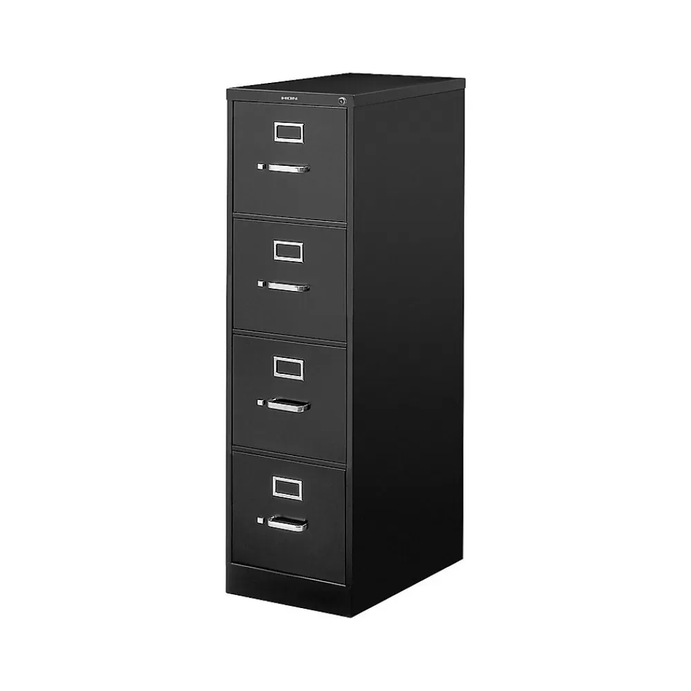 HON 510 Series 4-File Drawers Vertical File Cabinet, Legal Size, Lockable, 51.97"H x 18.27"W x 25"D, Black (514CPP) Online