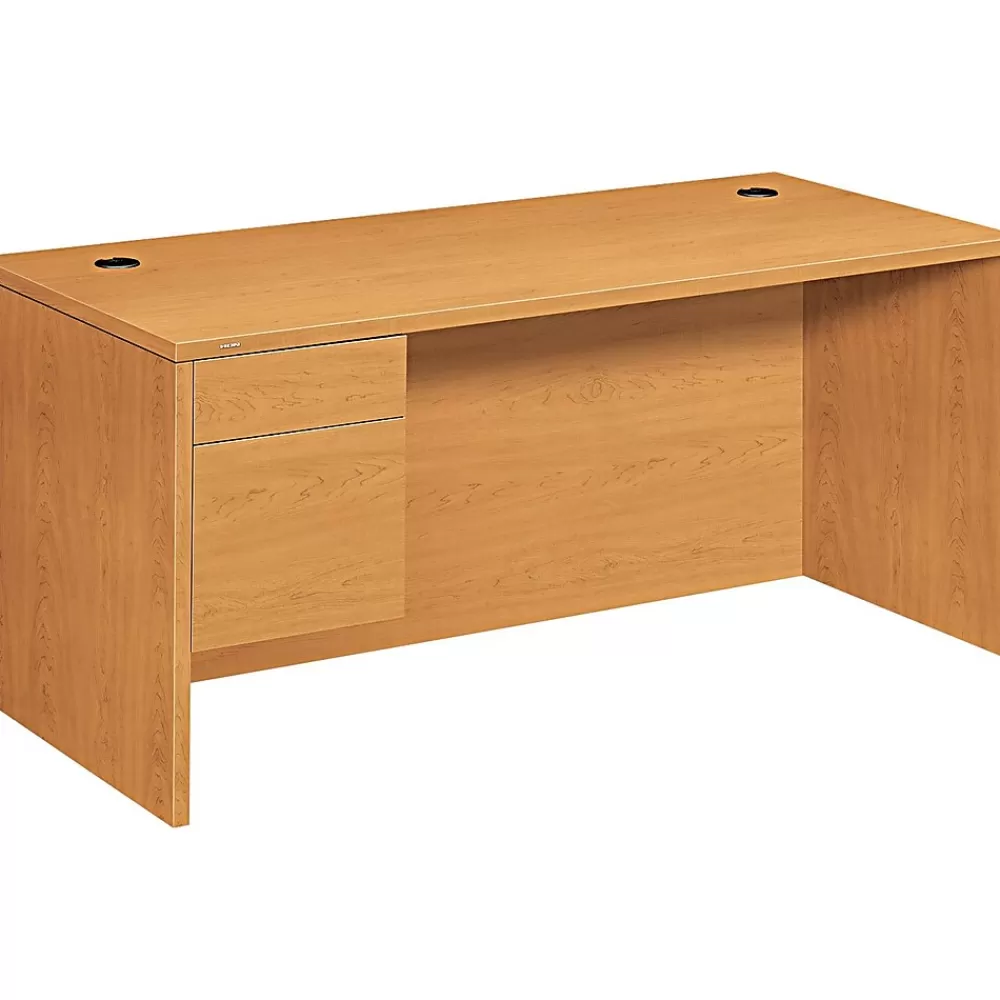 HON ® 10500 Series Left Pedestal Desk 66"W, Harvest, 29 1/2"H x 66"W x 30"D Cheap