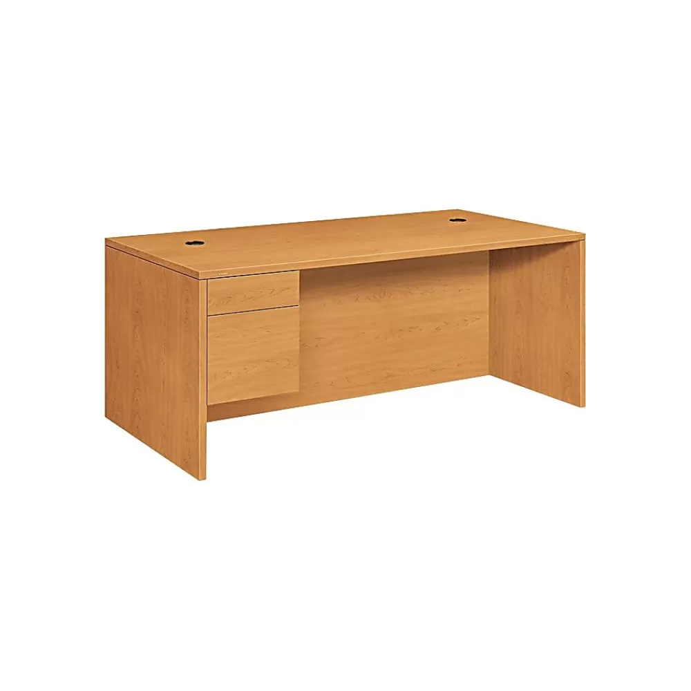 HON 10500 Series Left Pedestal Desk 72"W, Harvest, 29 1/2"H x 72"W x 36"D Cheap