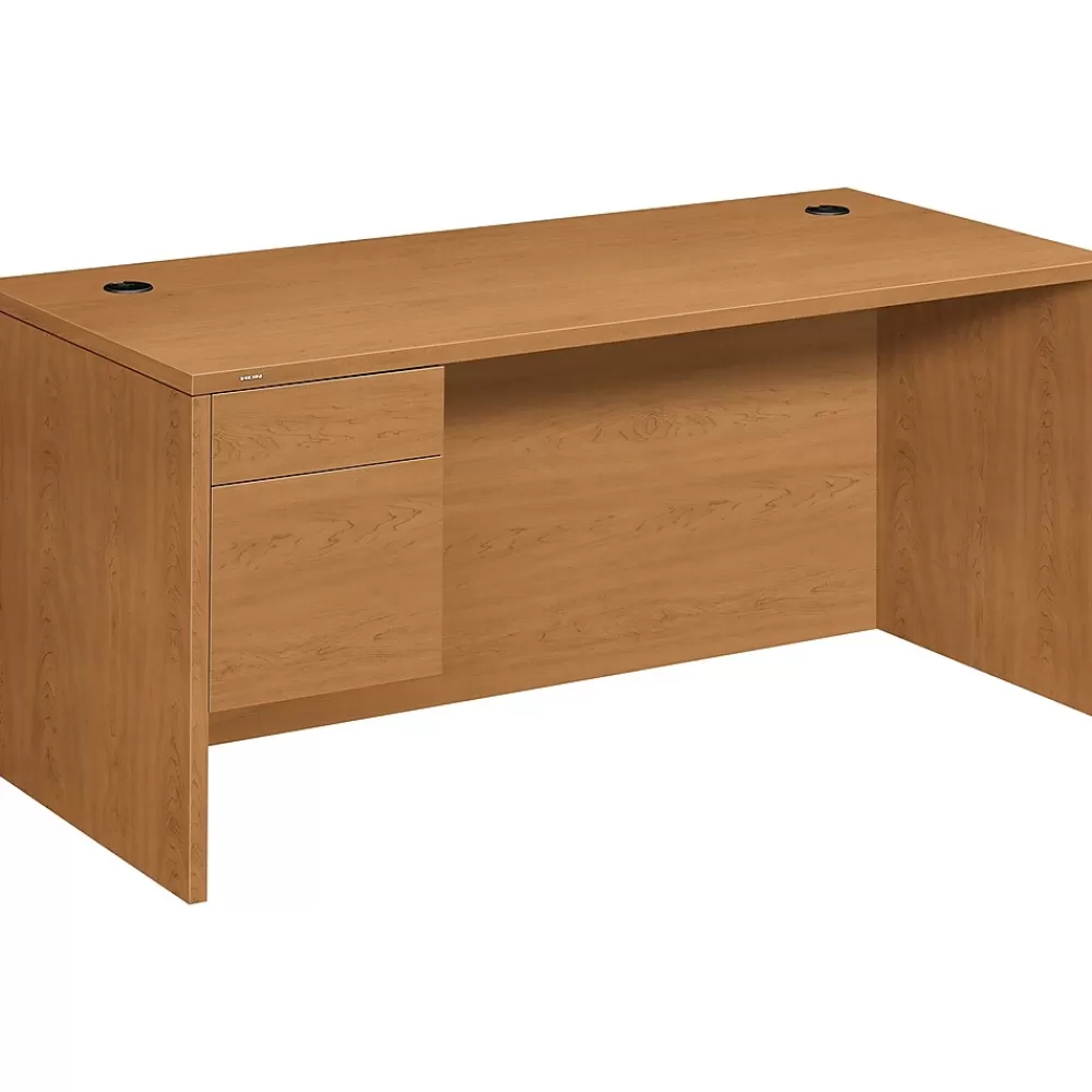HON ® 10500 Series Left Pedestal Desk 66"W, Harvest, 29 1/2"H x 66"W x 30"D Cheap