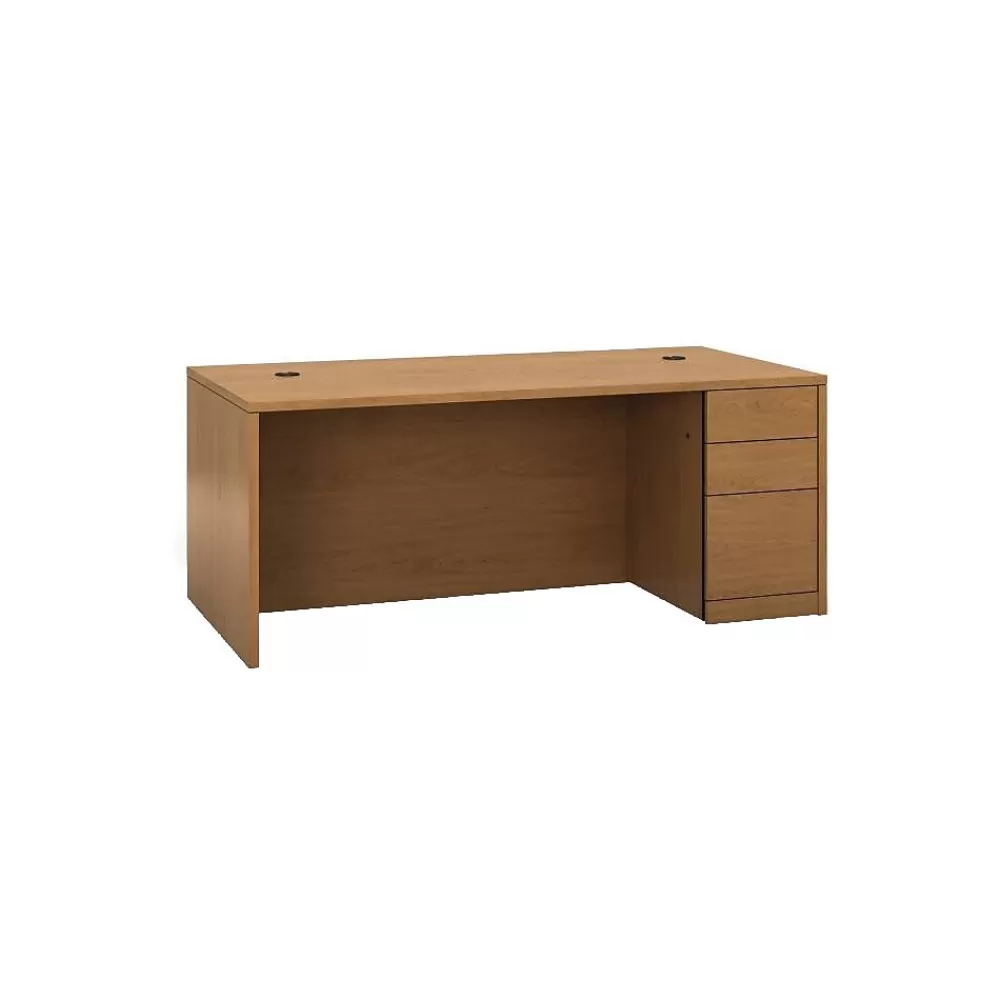 HON ® 10500 Series Right Pedestal Desk, Harvest, 29 1/2"H x 72"W x 36"D Best