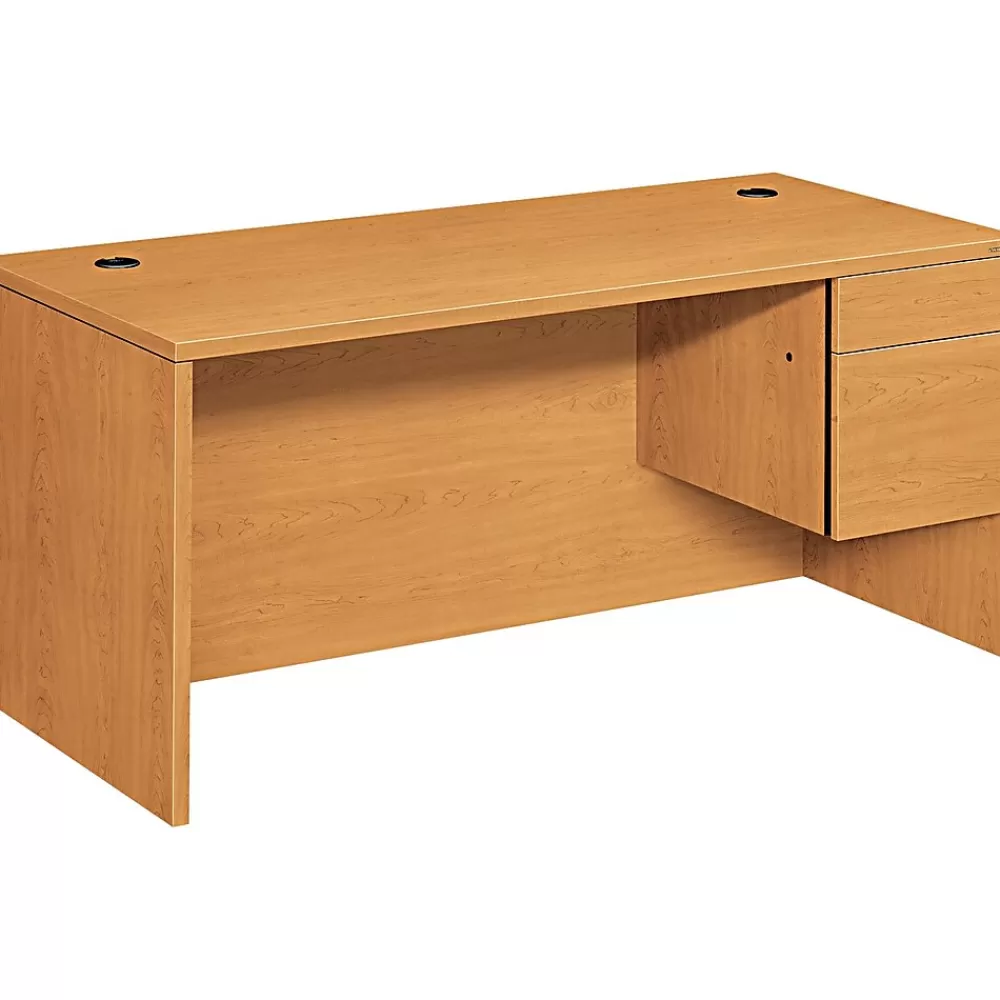 HON ® 10500 Series Right Pedestal Desk, Harvest, 29 1/2"H x 66"W x 30"D New