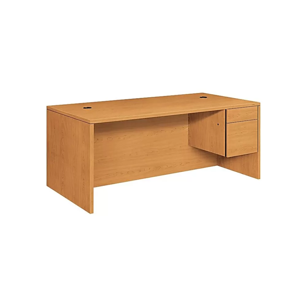 HON 10500 Series Right Pedestal Desk, Harvest, 29 1/2"H x 72"W x 36"D Store