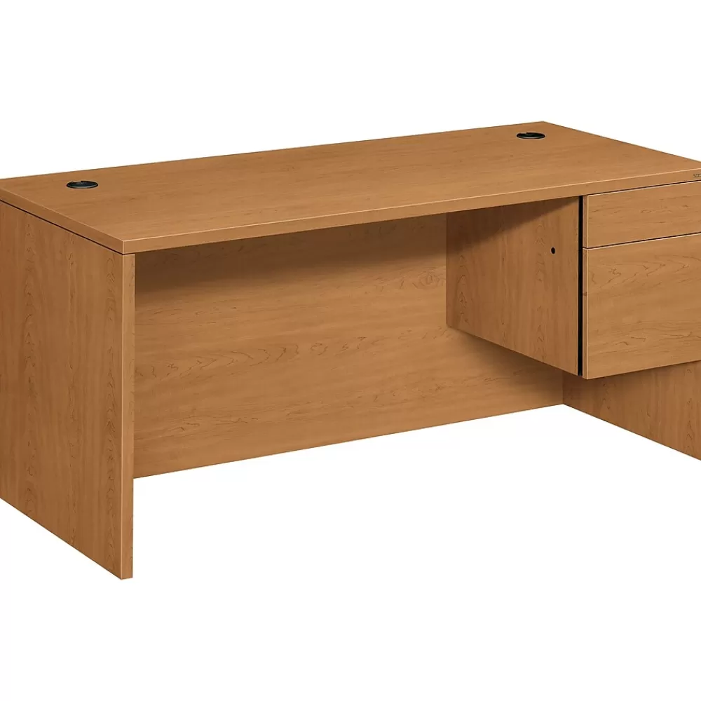 HON ® 10500 Series Right Pedestal Desk, Harvest, 29 1/2"H x 66"W x 30"D New
