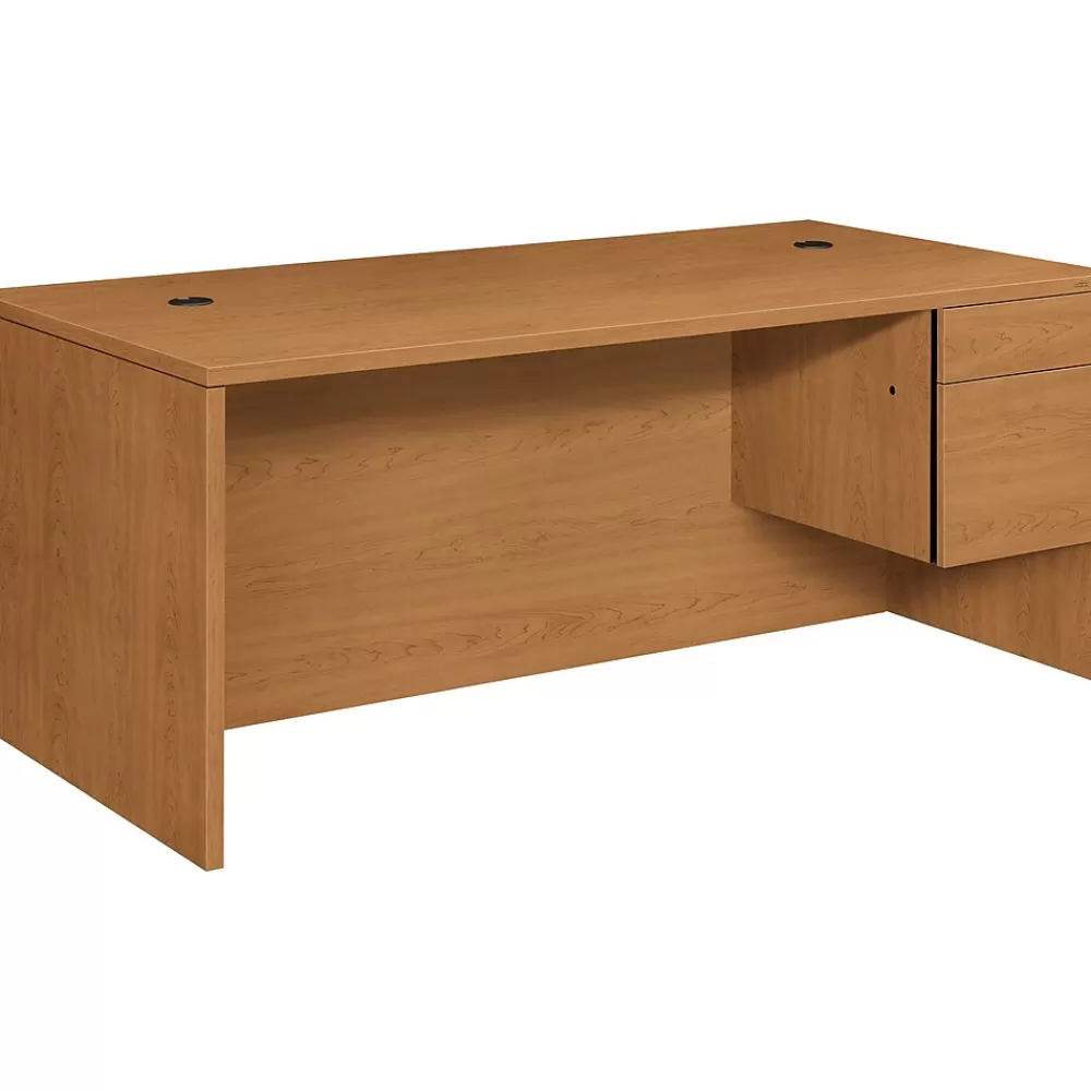 HON 10500 Series Right Pedestal Desk, Harvest, 29 1/2"H x 72"W x 36"D Store