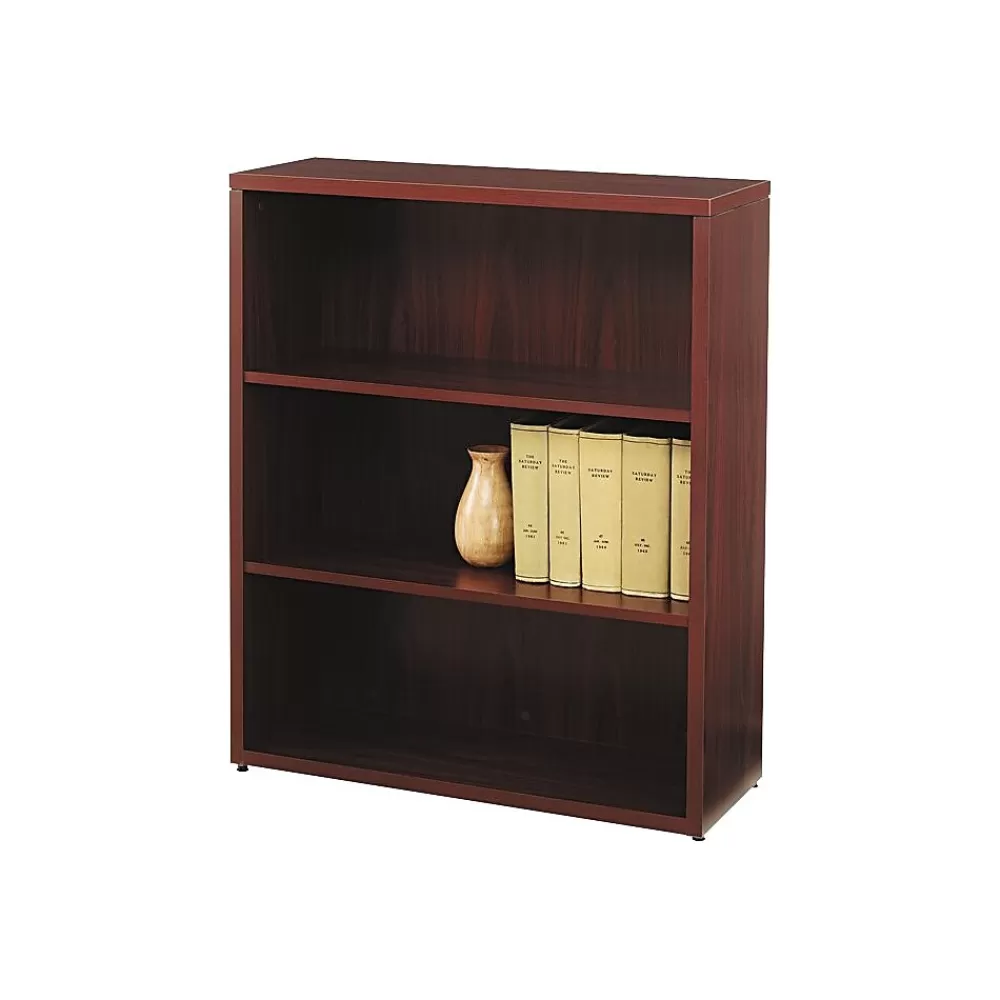 HON 10500 Series 3-Shelf Bookcase, 43 3/8"H x 36"W x 13 1/8"D, Mahogany (105533NN) Store
