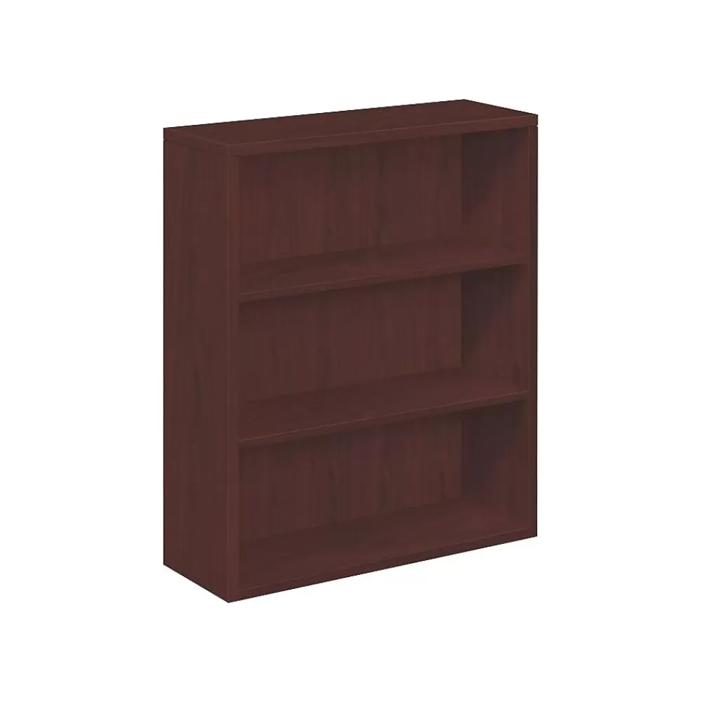 HON 10500 Series 3-Shelf Bookcase, 43 3/8"H x 36"W x 13 1/8"D, Mahogany (105533NN) Store
