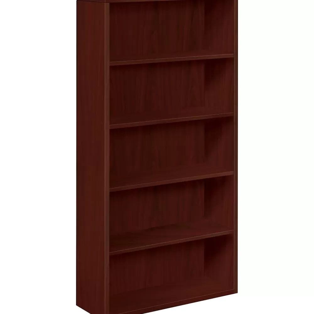HON 10500 Series 5-Shelf Bookcase, 36"W x 13.13"D x 71"H, Mahogany (105535NN) Store