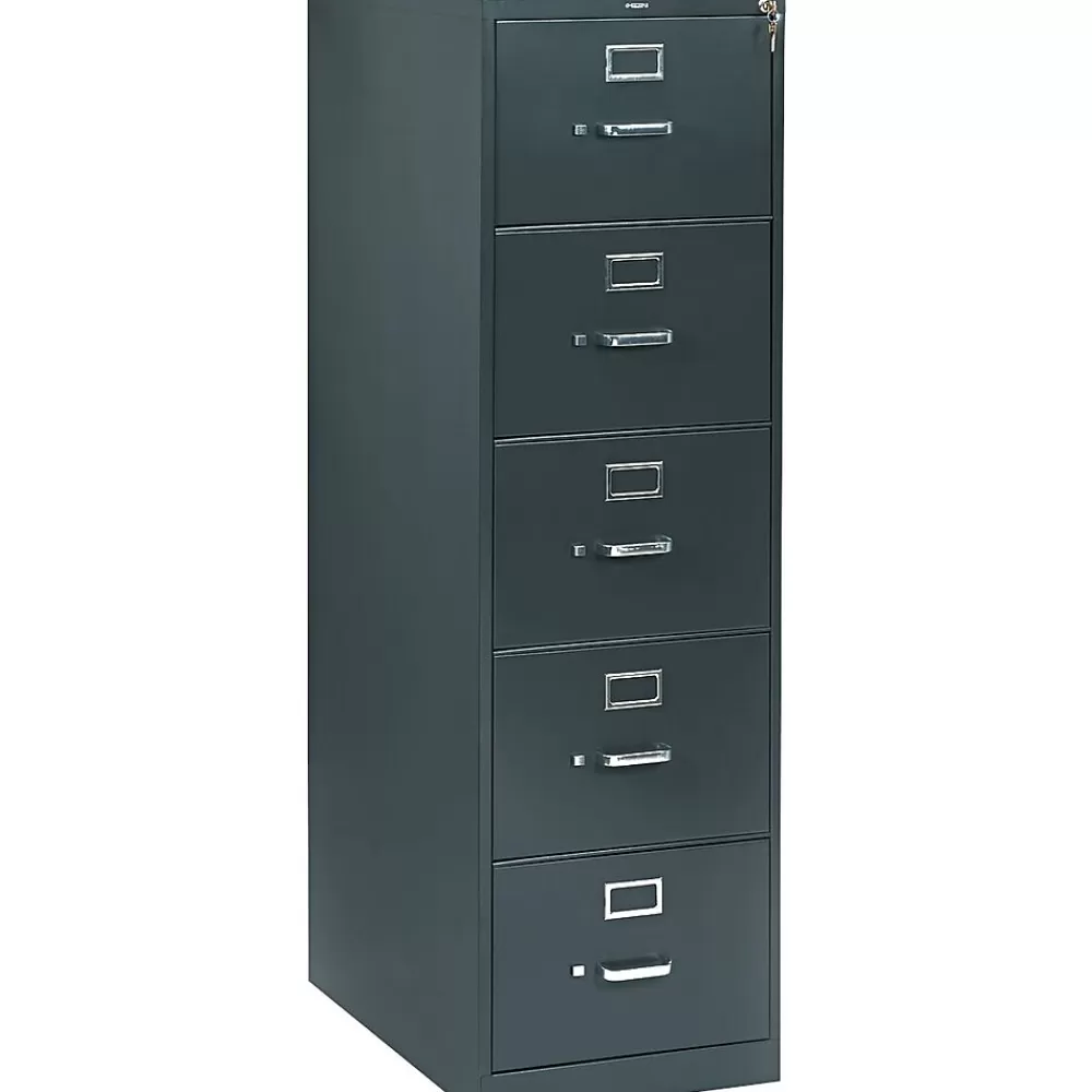 HON ® 310 Series Vertical File Cabinet, Legal, 5-Drawer, Charcoal, 26 1/2"D Cheap