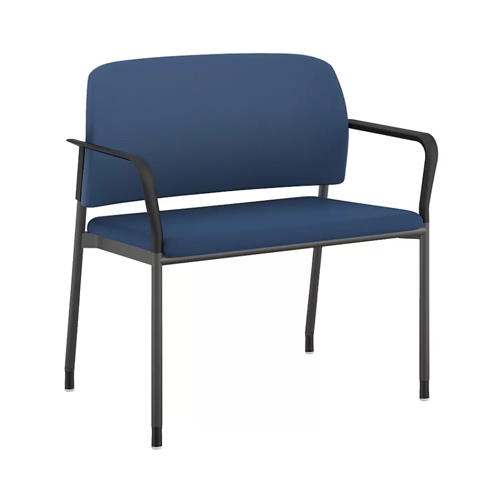 HON Accommodate Vinyl Upholstered Bariatric Stacking Chair, Blue/Textured Charcoal (HSB50.F.E.SX04.P7A) Elysian Best