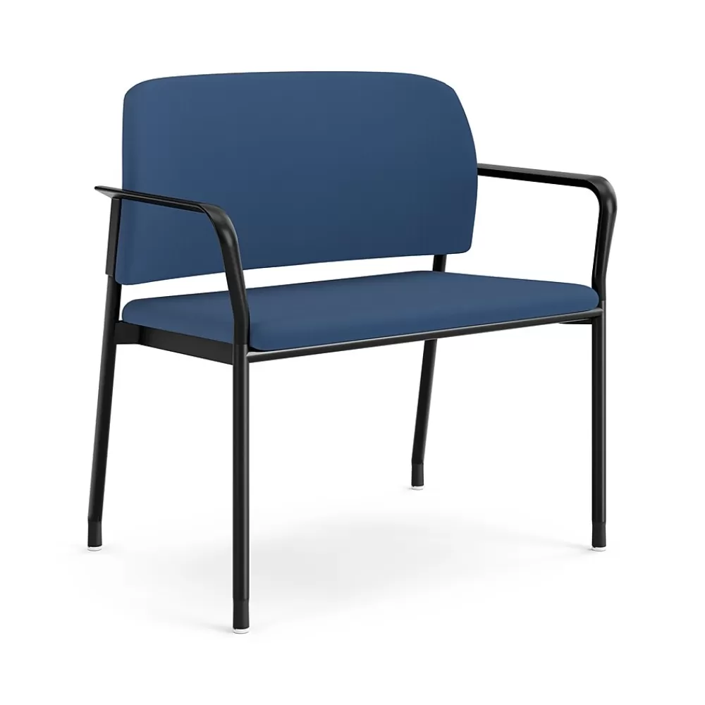 HON Accommodate Vinyl Upholstered Bariatric Stacking Chair, Blue/Textured Charcoal (HSB50.F.E.SX04.P7A) Elysian Best