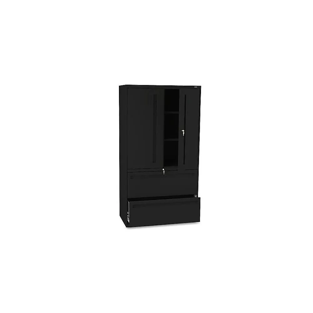 HON Brigade 700 Series 2 File Drawer Lateral File Cabinet, Locking, Letter/Legal, Black, 36"W (H785LS.L.P) Best Sale