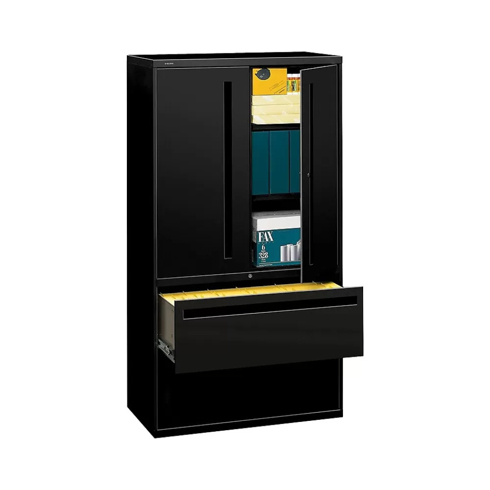 HON Brigade 700 Series 2 File Drawer Lateral File Cabinet, Locking, Letter/Legal, Black, 36"W (H785LS.L.P) Best Sale