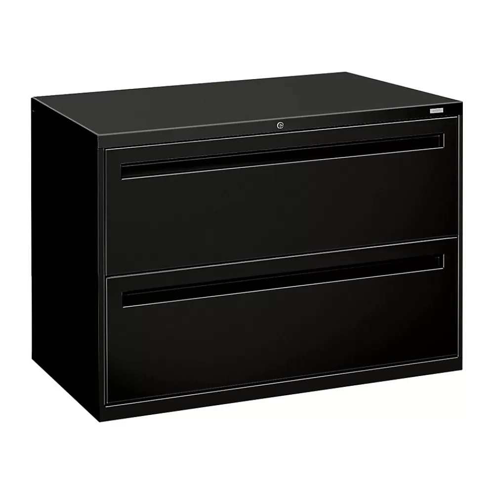 HON Brigade 700 Series 2-Drawer Lateral File Cabinet, Locking, Black, Letter/Legal, 42"W (H792.L.P) Clearance