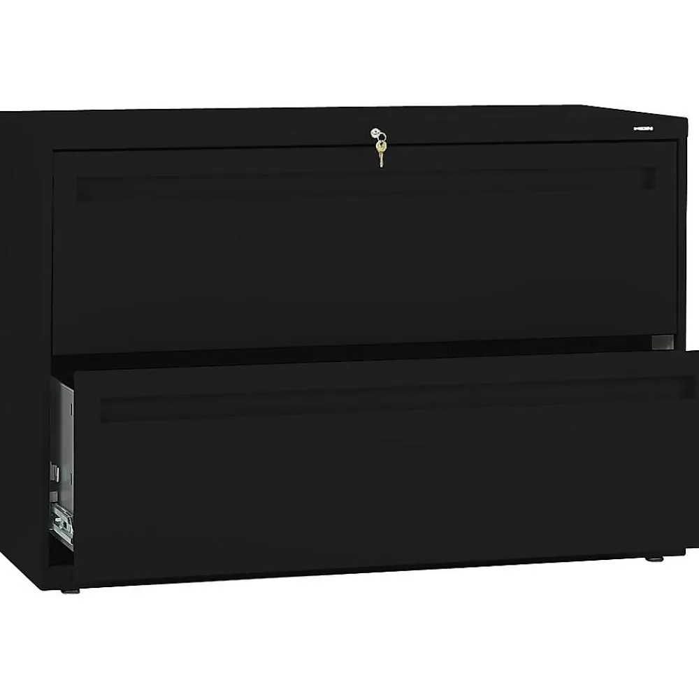HON Brigade 700 Series 2-Drawer Lateral File Cabinet, Locking, Black, Letter/Legal, 42"W (H792.L.P) Clearance