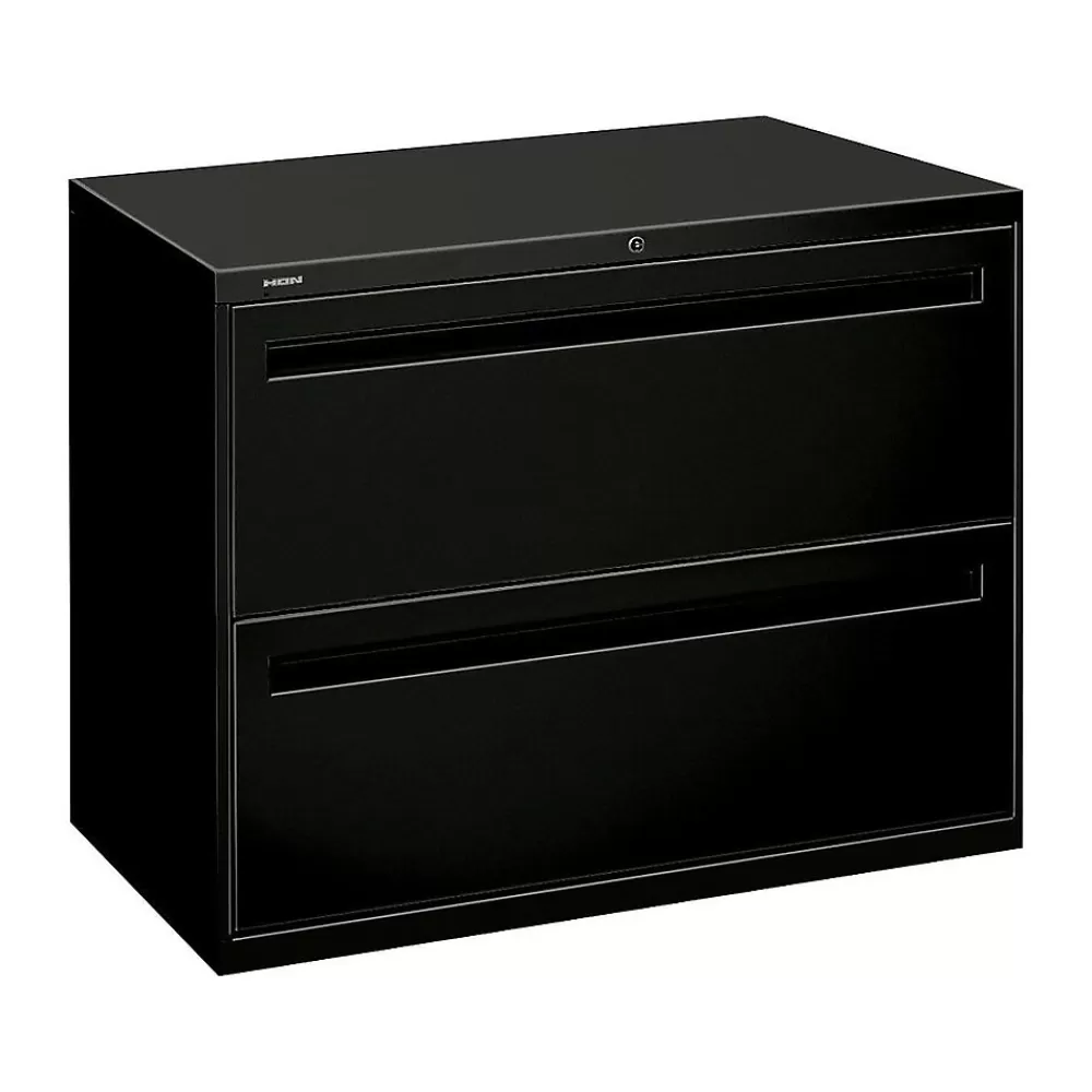 HON Brigade 700 Series 2-Drawer Lateral File Cabinet, Locking, Letter/Legal, Black, 36"W (H782LP) Store