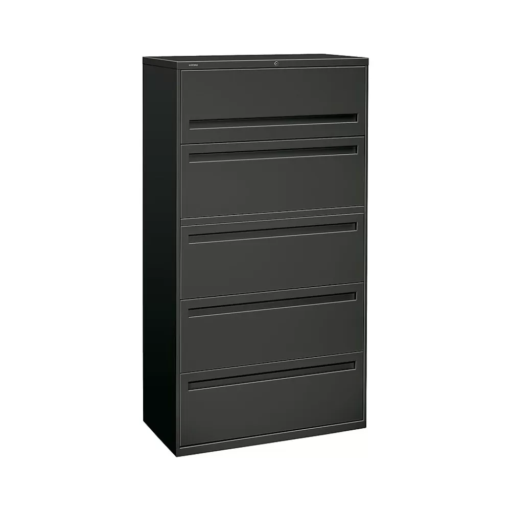 HON Brigade 700 Series 5-Drawer Lateral File Cabinet, Locking, Letter/Legal, Charcoal, 36"W (-785LS) Best Sale