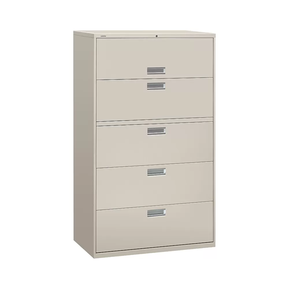 HON Brigade 600 Series 5-Drawer Lateral File Cabinet, Locking, Letter/Legal, Gray, 42"W (H695.L.Q) Best
