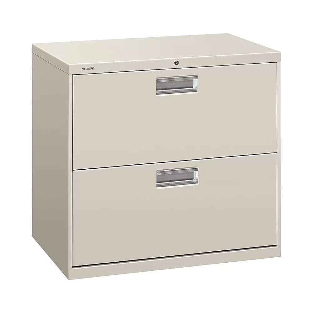 HON Brigade 600 Series 2-Drawer Lateral File Cabinet, Locking, Letter/Legal, Gray, 30"W (H672.L.Q) Hot