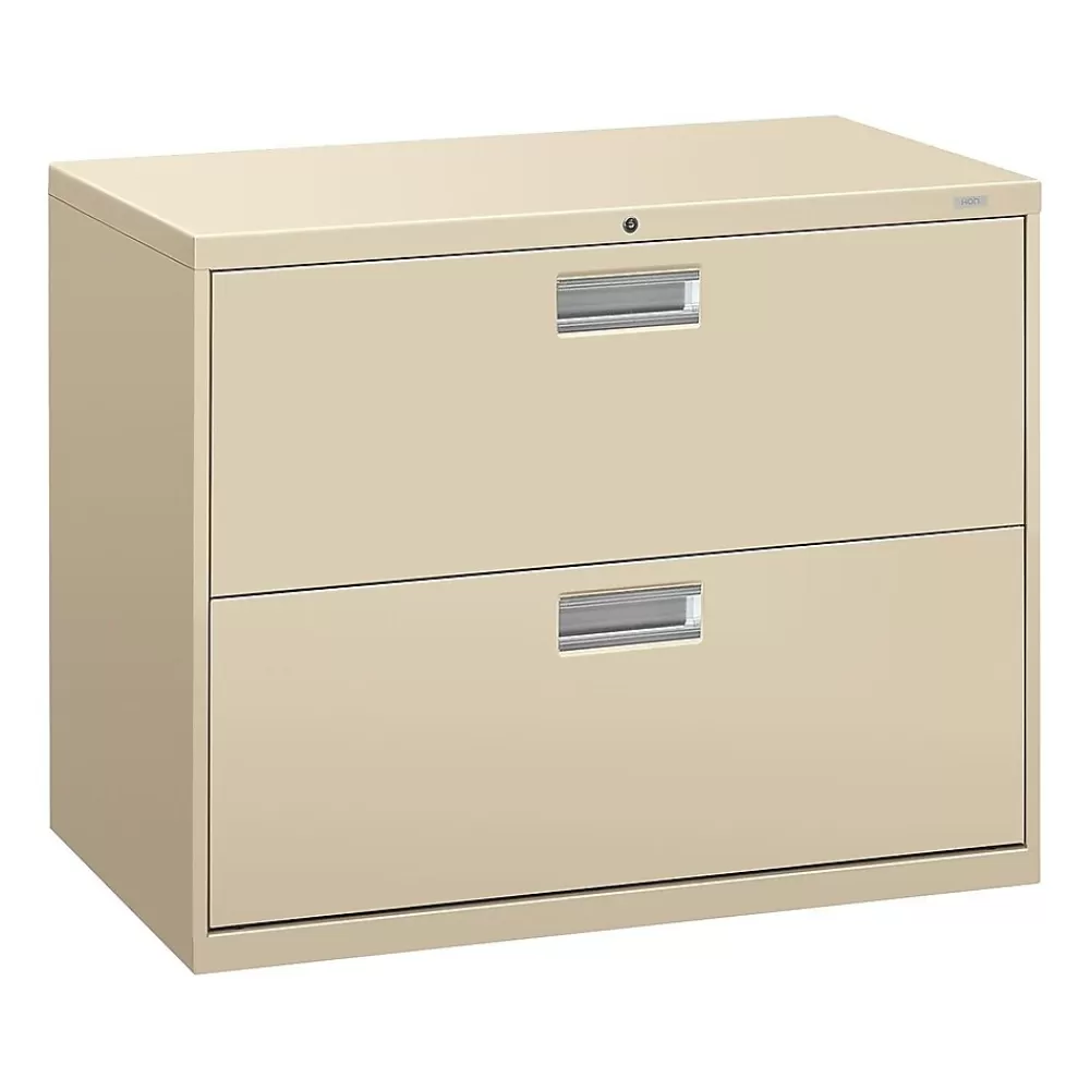 HON Brigade 600 Series 2-Drawer Lateral File Cabinet, Locking, Letter/Legal, Putty/Beige, 36"W (H682.L.L) Flash Sale