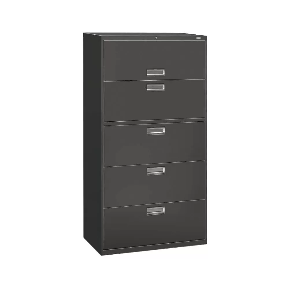 HON ® Brigade 600 Series Lateral File Cabinet, A4/Legal/Letter, 5-Drawer, Charcoal, 19 1/4"D (685LS) Shop