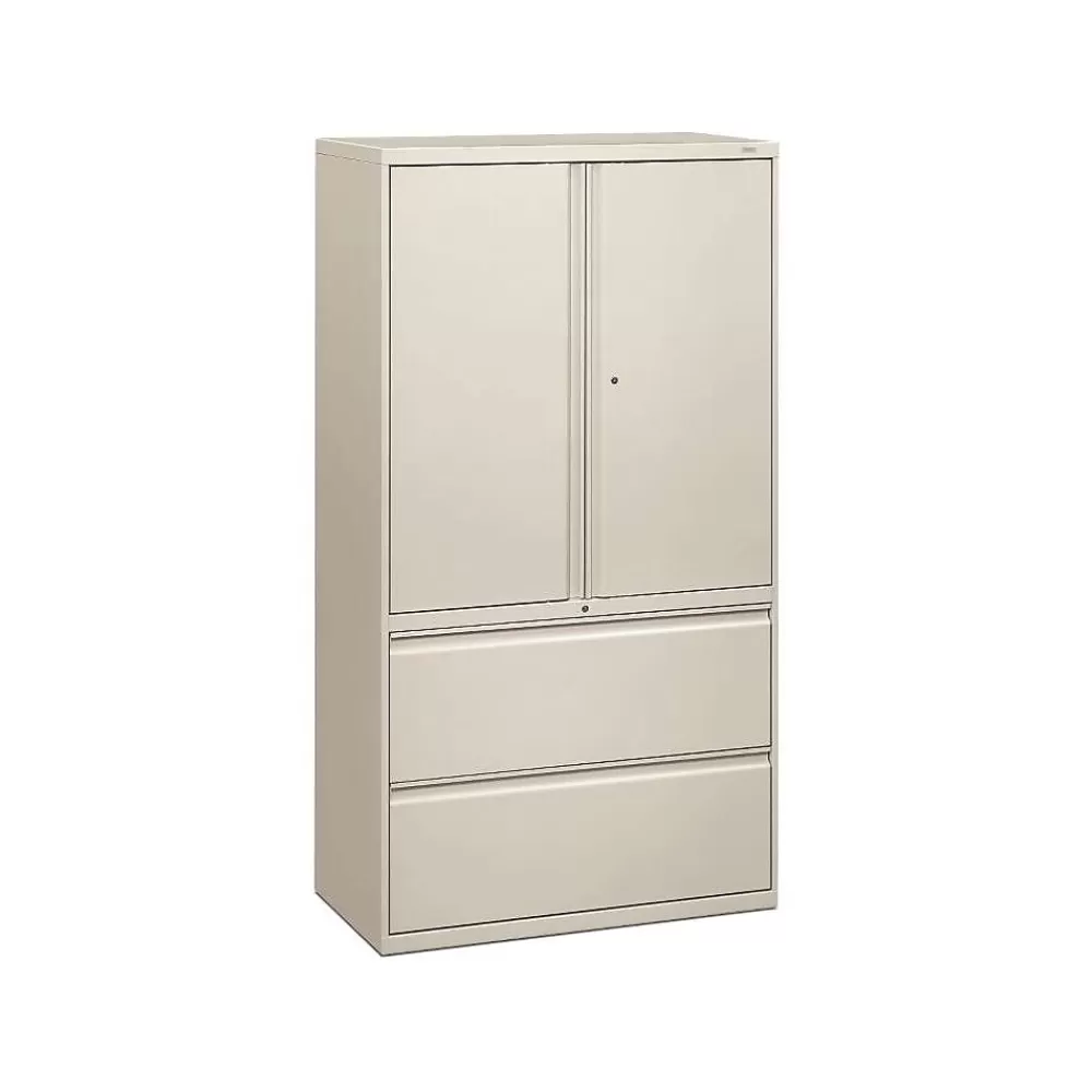 HON Brigade 800 Series Lateral File Cabinet, A4/Legal/Letter, 2-Drawer, Light Gray, 19 1/4"Depth Best