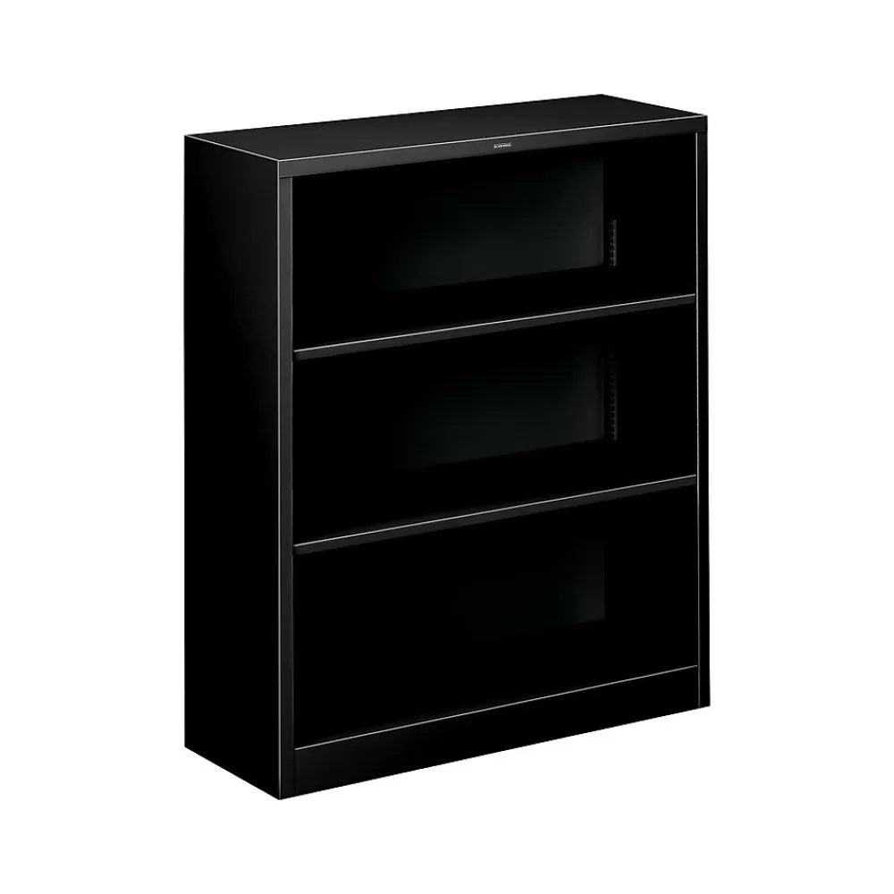 HON Brigade 3 Shelf 41"H Bookcase, Black Steel(HS42ABCP) Outlet