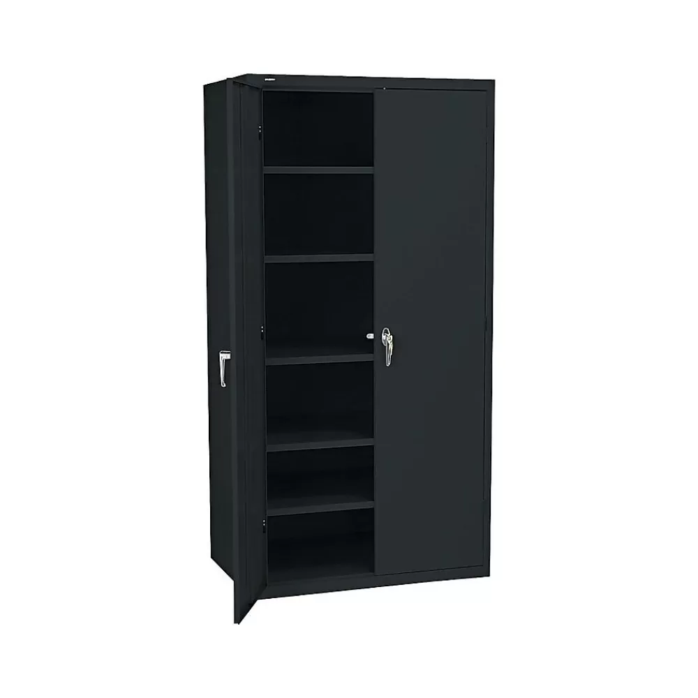 HON Brigade 72" Steel Storage Cabinet with 5 Shelves, Black (SC2472P) Outlet