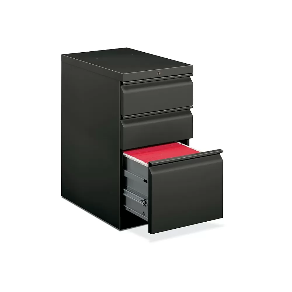 HON Brigade 3-Drawer Mobile Vertical File Cabinet, Letter Size, Lockable, Charcoal (33723RS) Flash Sale