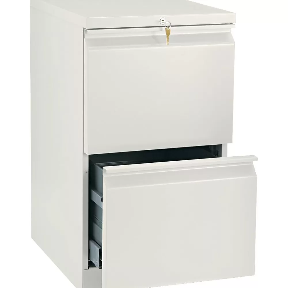 HON Brigade 2-Drawer Mobile Vertical File Cabinet, Letter Size, Lockable, 28"H x 15"W x 20"D, Putty (H33820RL) Flash Sale