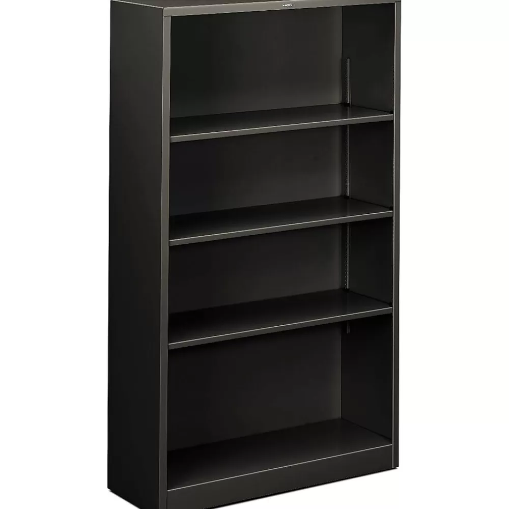 HON Brigade 59"H 4-Shelf Bookcase, Charcoal Metal (S60ABCS) Cheap