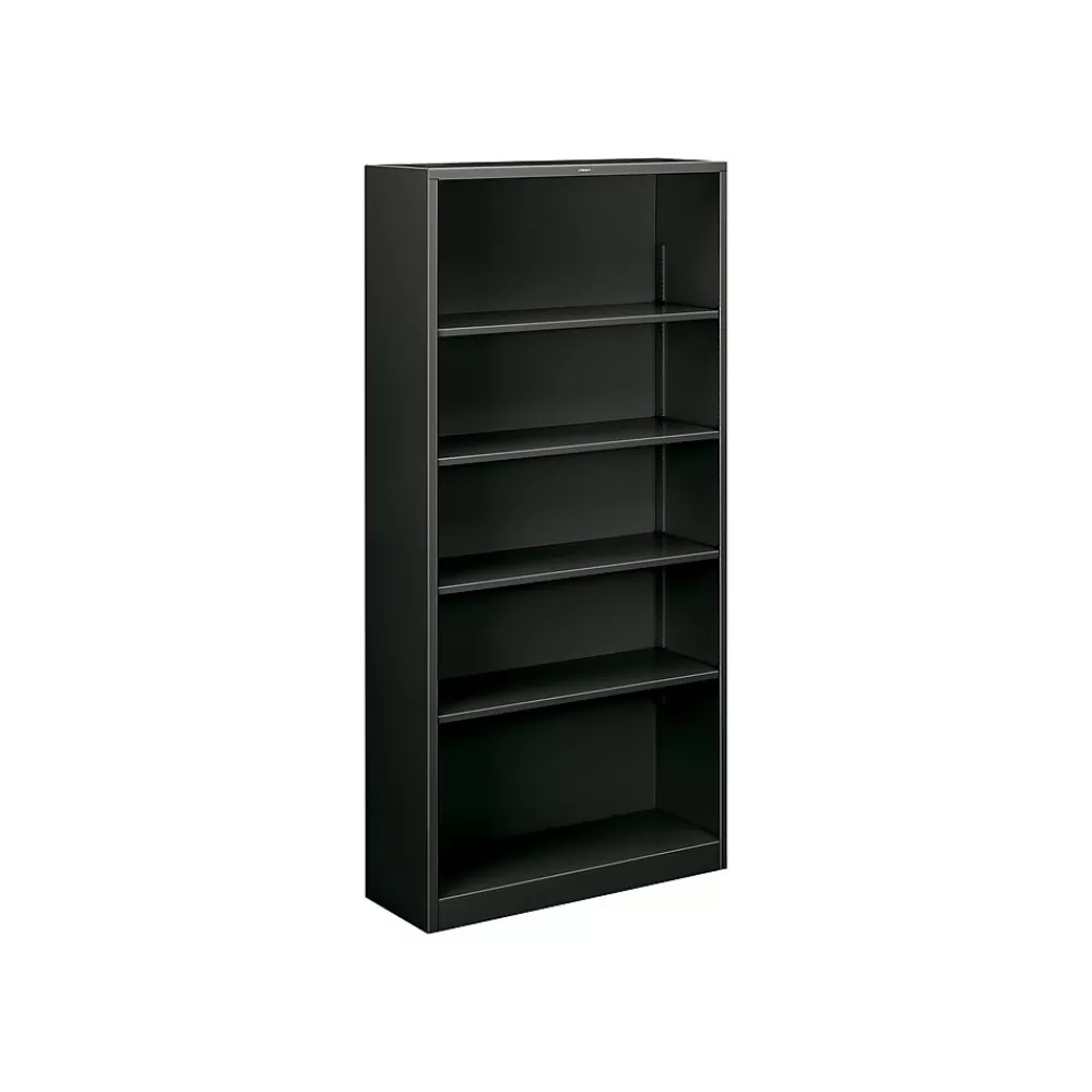 HON Brigade 71"H 5-Shelf Bookcase, Charcoal Metal (HS72ABCS) Best Sale