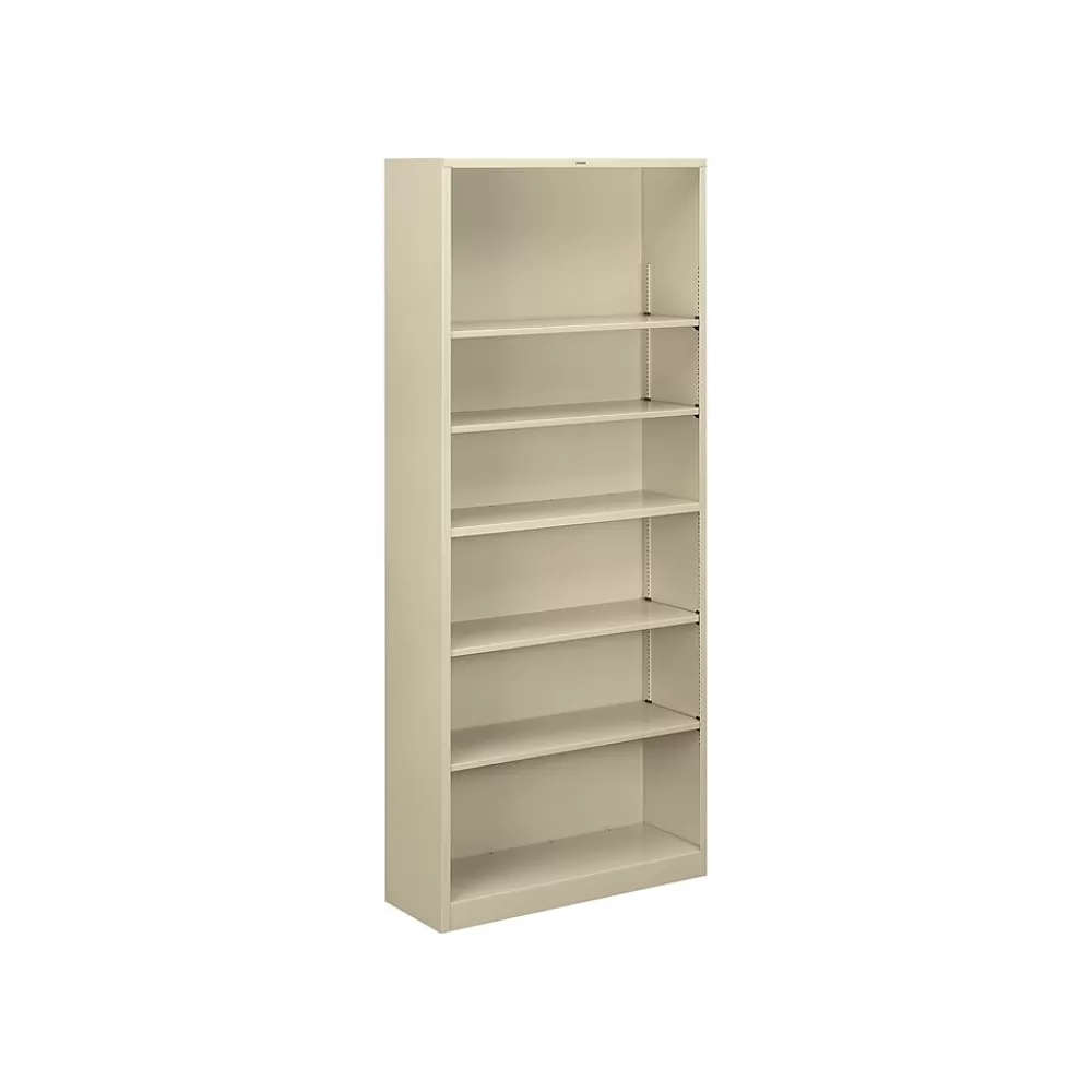 HON Brigade HS82ABC 6-Shelf 81"H Bookcase, Putty/Beige Steel(S82ABCL) Sale