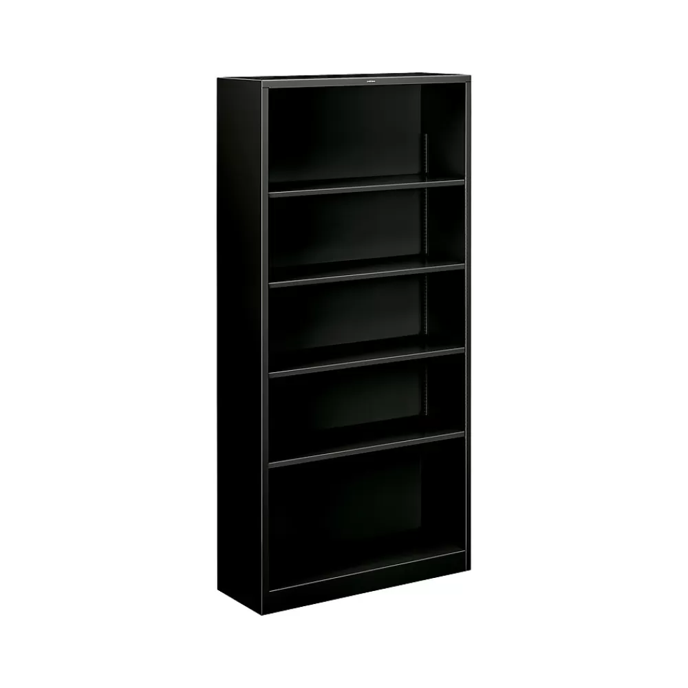 HON Brigade 5-Shelf 71"H Bookcase, Black Steel (HS72ABCP) Outlet