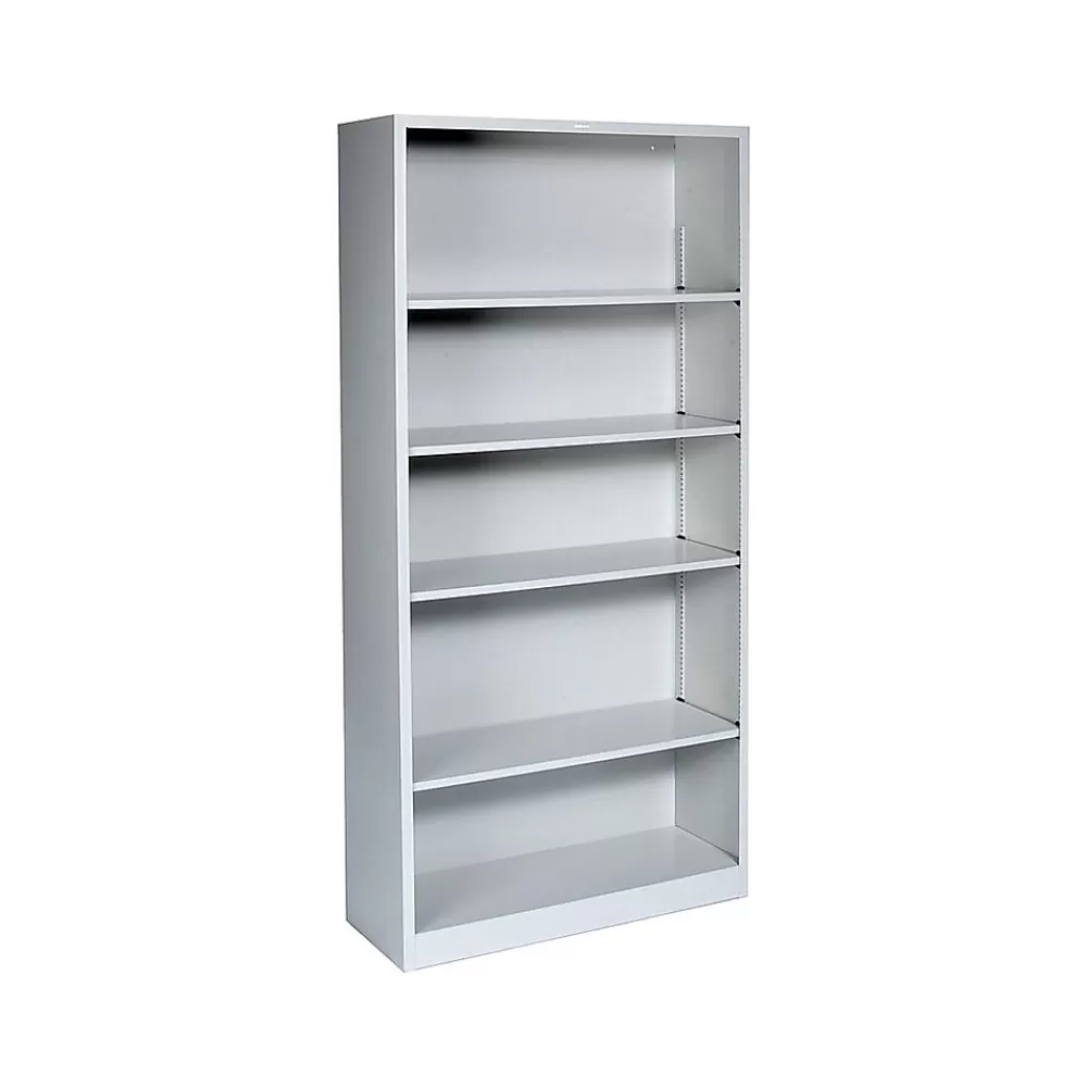 HON Brigade 5-Shelf 71"H Bookcase, Light Gray Steel (HS72ABCQ) Online