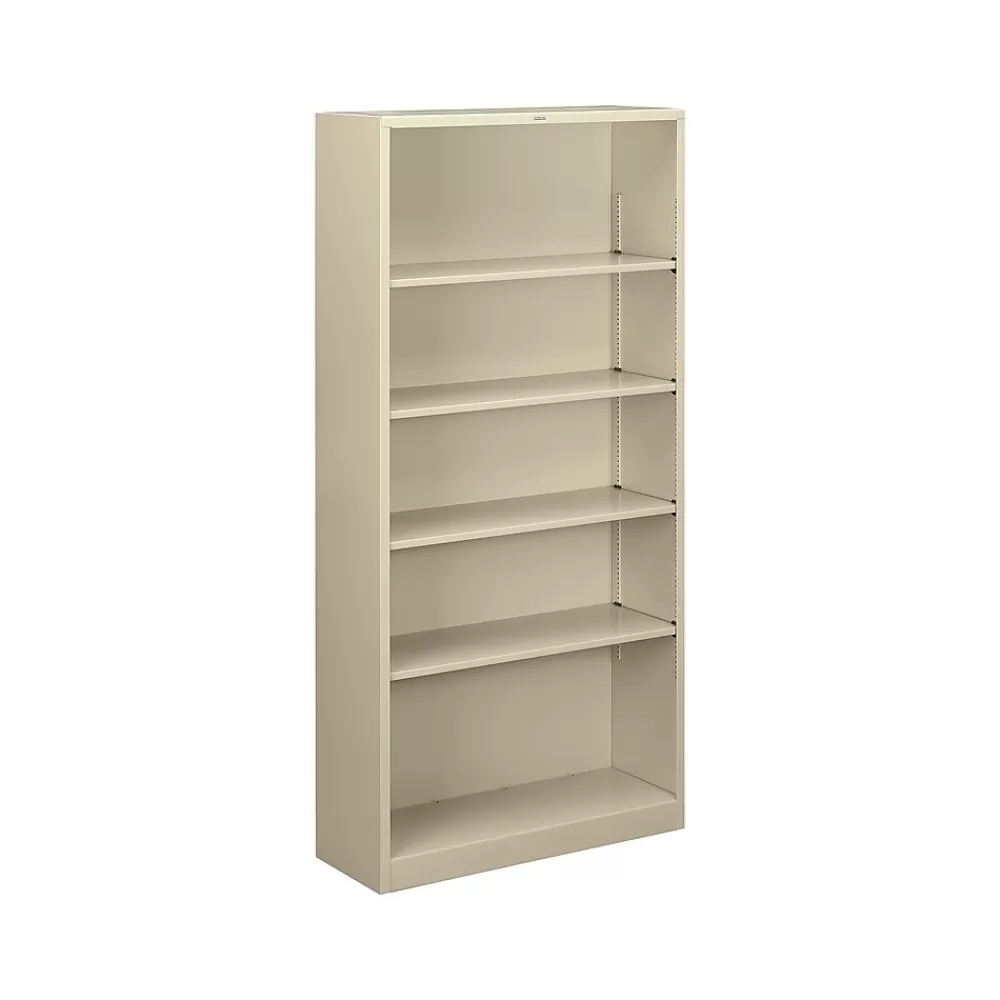 HON Brigade 5-Shelf 71"H Bookcase, Putty Steel (HS72ABCL) Cheap