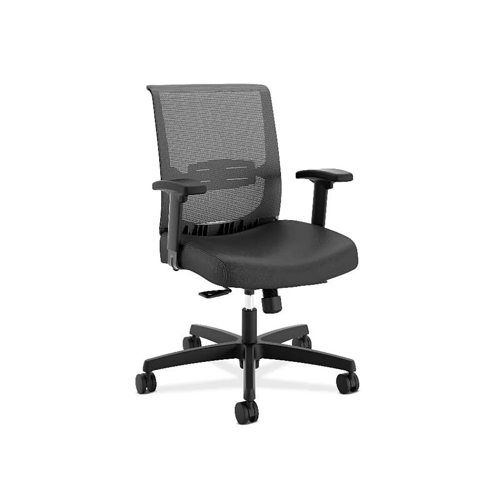 HON Convergence Vinyl Task Chair with Seat Slide, Adjustable Arms, Black (CMY1AUR10) Cheap