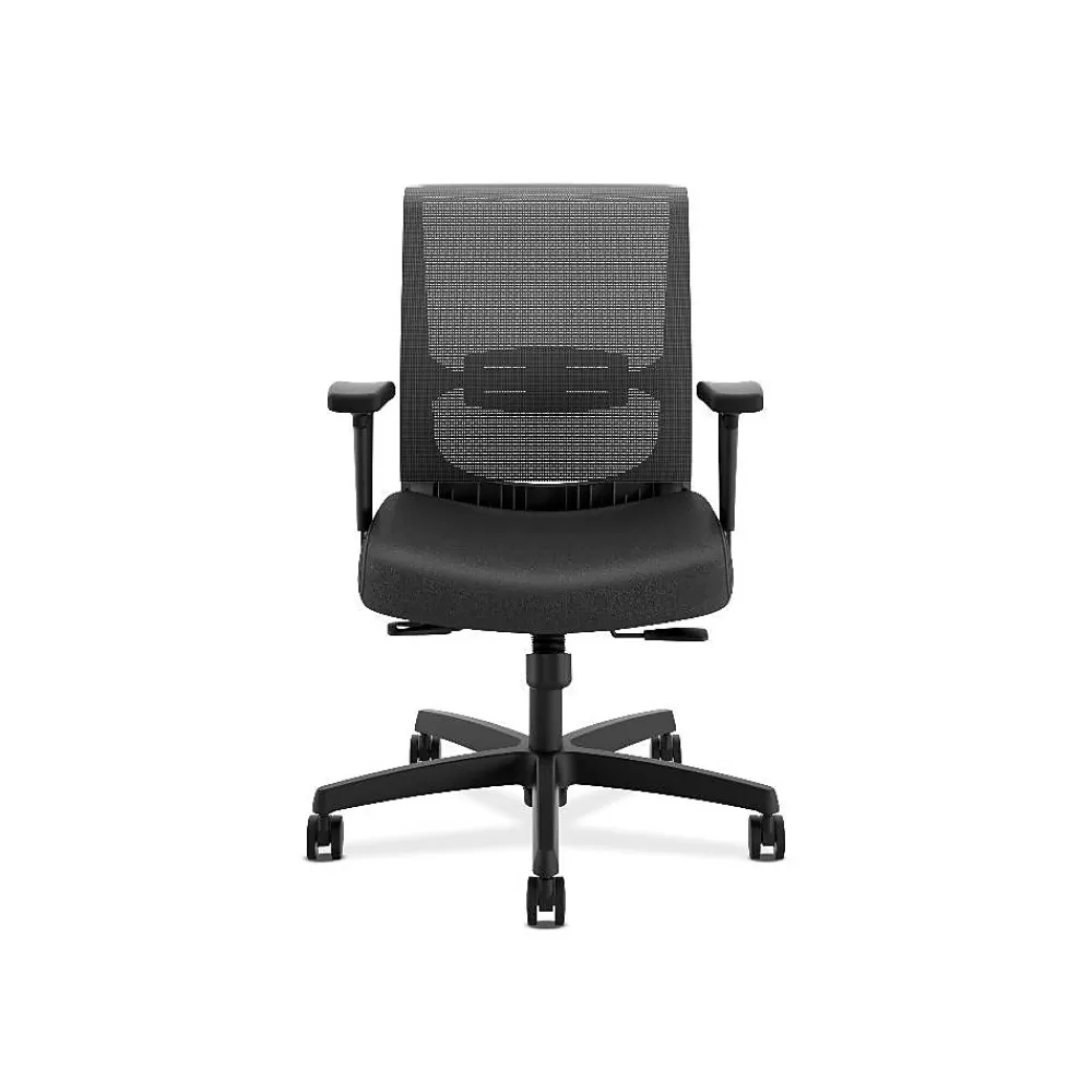 HON Convergence Vinyl Task Chair with Seat Slide, Adjustable Arms, Black (CMY1AUR10) Cheap