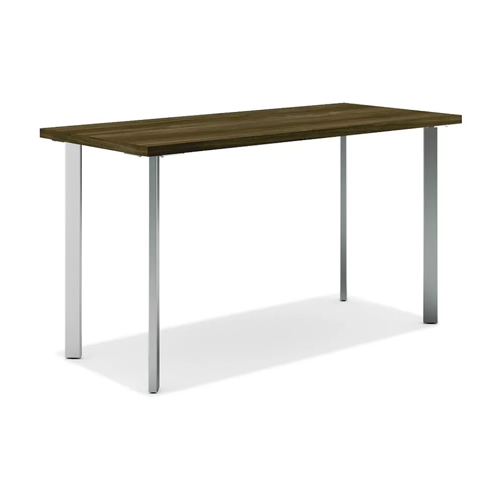 HON Coze 42"W Desk, Florence Walnut and Silver (RPL2442FWP6) Cheap
