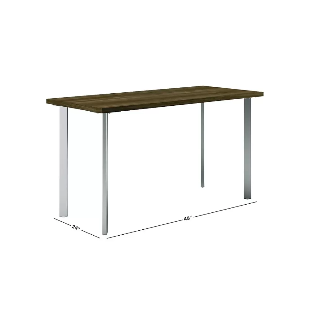 HON Coze 48"W Desk, and Silver (RPL2448FWP6) Florence Walnut Store