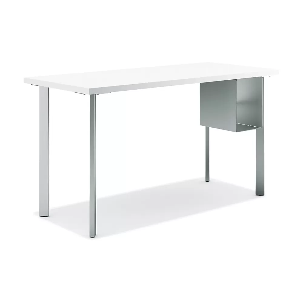 HON Coze 42"W Desk w/U-Storage, Designer and Silver (RPL2442DWP6S) White Hot