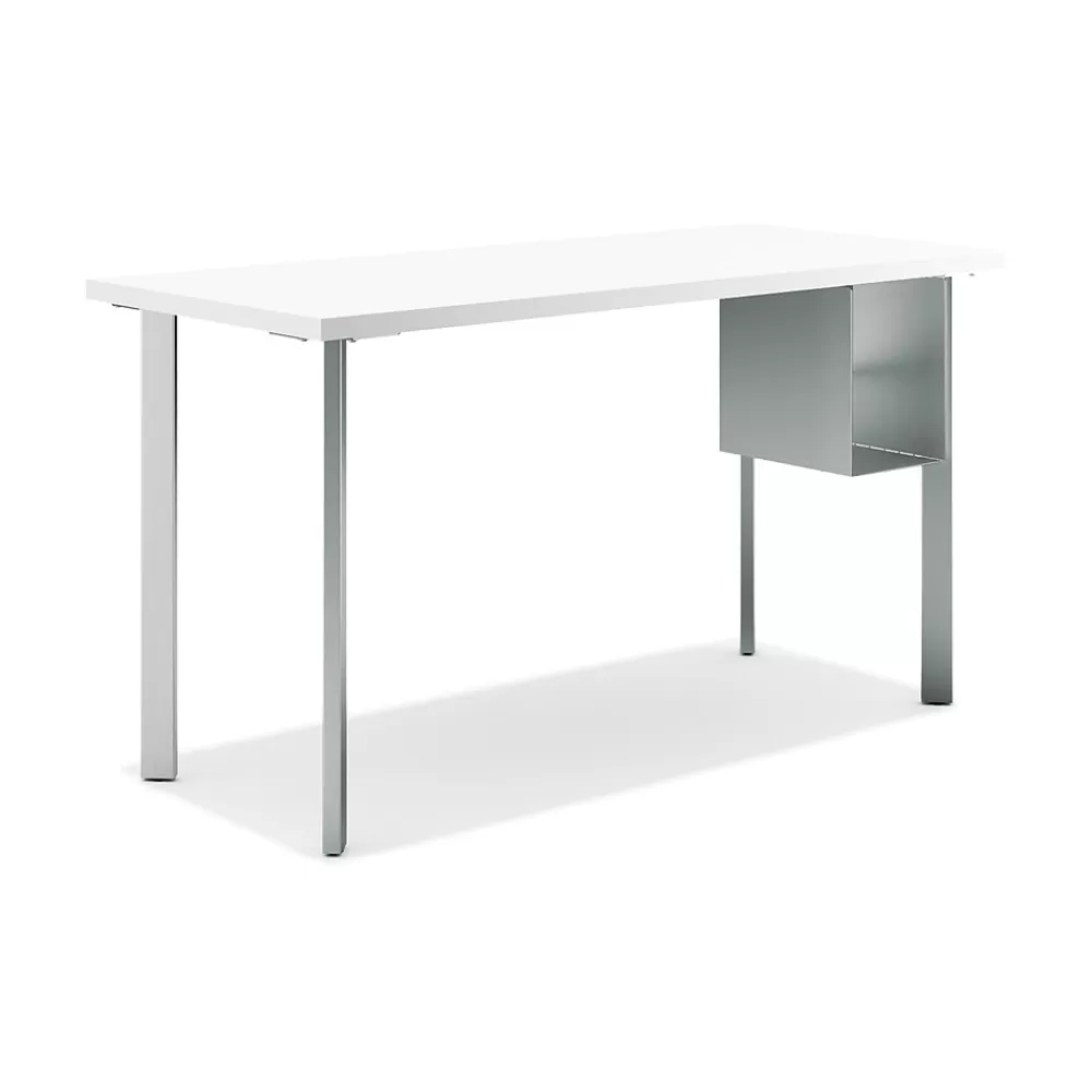 HON Coze 54"W Desk w/U-Storage, Designer and Silver (RPL2454DWP6S) White Best