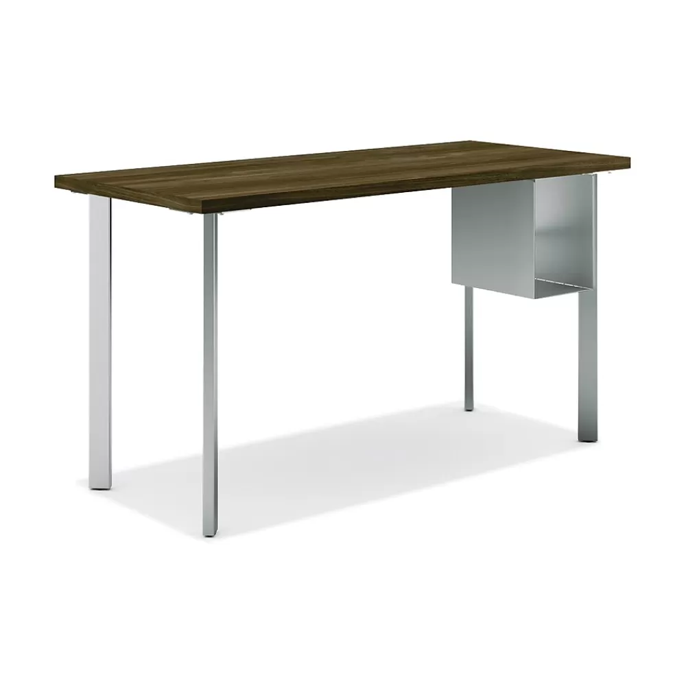 HON Coze 54"W Desk w/U-Storage, and Silver (RPL2454FWP6S) Florence Walnut Store
